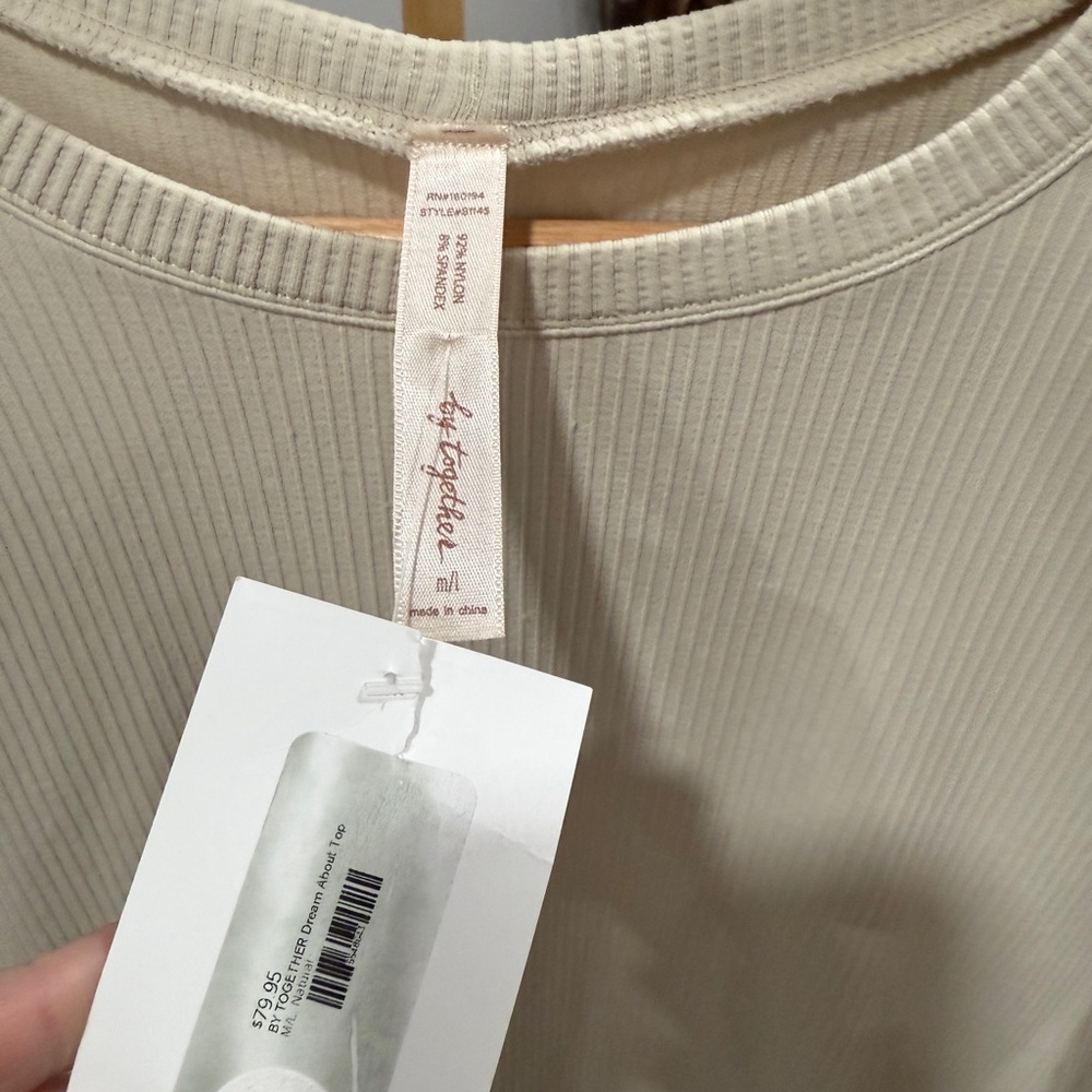 By Together Beige Ribbed Top - Picture 4 of 5